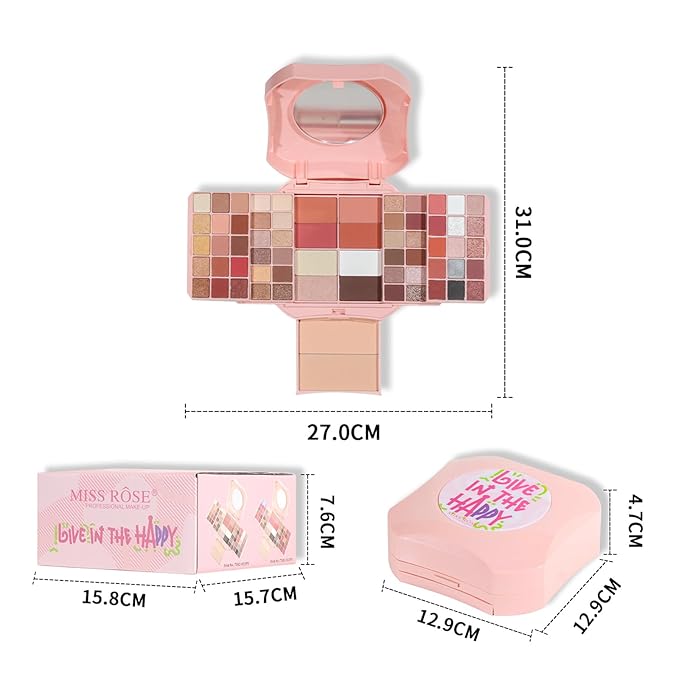 Makeup Eyeshadow Palettes, 64 Colors Protable Multifunction Blush Highlighter Contour Palettes with Matte Shimmer Pearl Makeup Effect for Daily Party Makeup - High Pigment Waterproof #5