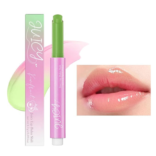 Juicy Lip Plump Shift, Click Melting Lip Balm Lasting Tint Hydrating & Nourishing Lip Care Moisturizer Glossy Color Changing Lip Gloss Non Sticky Lipstick Vegan Tinted Lip Balm (#4 Kiwifruit)