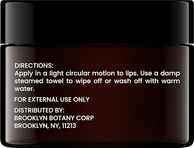 Brooklyn Botany Lip Scrub Exfoliator 1 oz – Lip Moisturizer for Dry Lips and Chapped Lips – Gentle Lip Exfoliator for Smooth and Brighter Lips – Peppermint Flavor