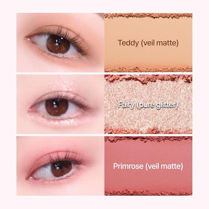 Espoir Real Eye Palette All New #3 Rosy BB 0.2 oz | Multi-Use Long-Lasting Blendable 8 Colors Natural Glitter Soft veil matte Makeup Eyeshadow Palette for Various Makeup Looks | Korean Makeup