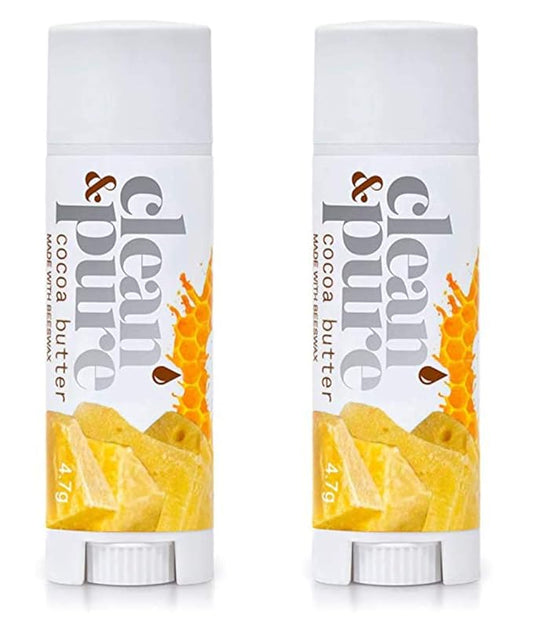 Lip Balm 2-Pack (Cocoa Butter) | Manuka Honey Beauty Products | Lip Care Set With 100% All Natural Beeswax and Vitamin E Oil | Flavored Lip Balm for Dry, Chapped Lips