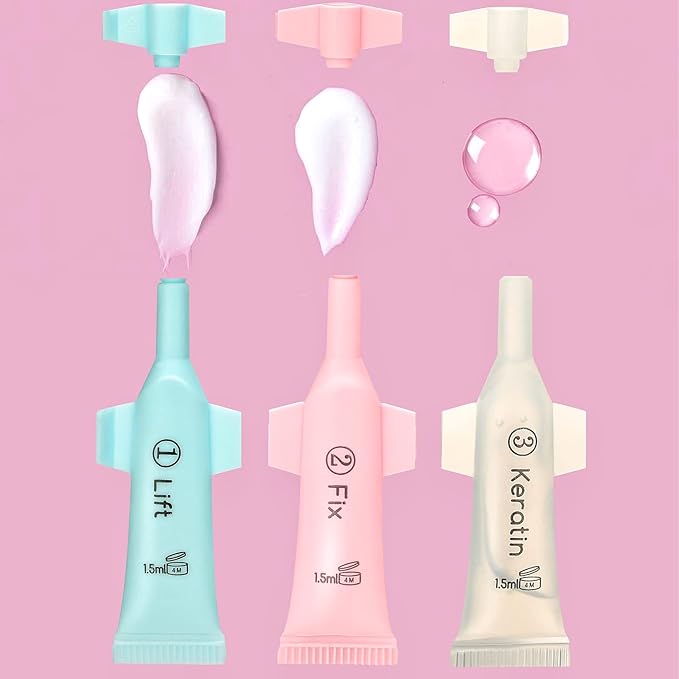 Lash Lift Kit Eyebrow Perm Kit Perm&Setting Lotion Set | Disposable large capacity 1.5ml lotion tube for Lash Lift Kit & Eyebrow Lamination Fast Acting 3-Step Lifting, Fixing Lotions with