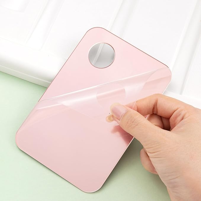 4 Pcs Makeup Mixing Tray Makeup Palette with Makeup Spatula Makeup Mixing Palette Foundation Palette for Eye Shadow Lipsticks Nail Art Beauty Salon (Gold and Transparent)