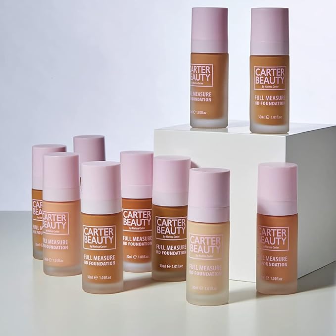Carter Beauty Full Measure HD Foundation - Lightweight, Full Coverage Matte Formula - Water-Based, Super Soft Skin Perfector - Vegan And Cruelty Free, Paraben And Sulfate Free - Gingerbread - 1.01 OZ