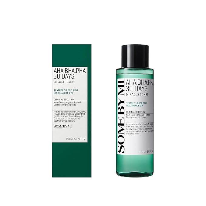 SOME BY MI AHA BHA PHA 30 Days Miracle Toner – 5.07oz, 150ml – Korean Salicylic Acid Exfoliating Face Toner for All Skin Types – Daily Pore Care & Oil Control with 2% Niacinamide – Korean Skin Care