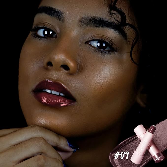 2PCS Tinted Lip Balm Chapstick with Color, Natural Semi - Gloss Finish, Hydrating/Coloring 2 in 1 Moisturizer Lip Stick for Girls & Women #01＋#05