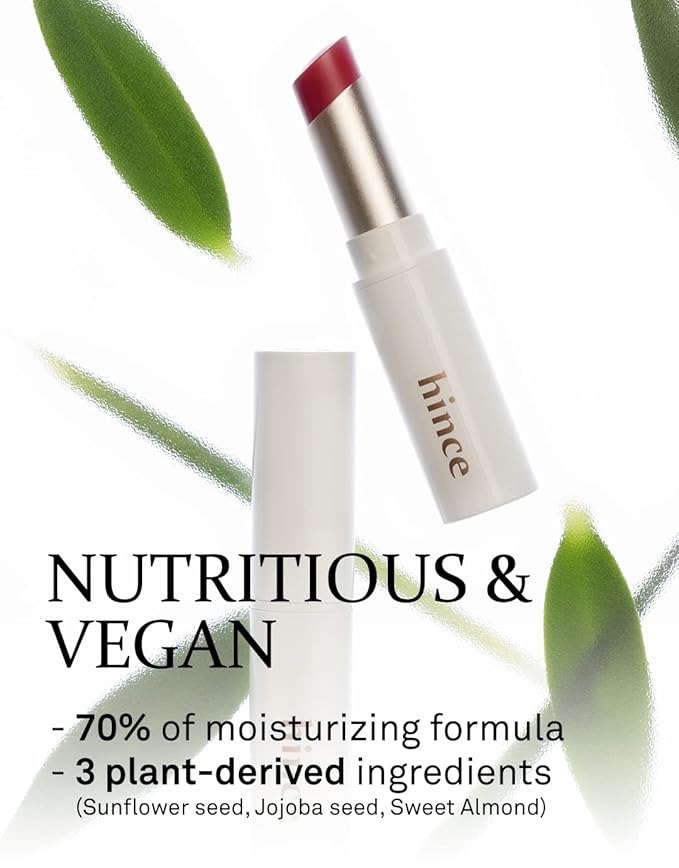 HINCE Mood Enhancer Lip Glow, Moisturizing Lip Balm with Shea Butter & Sweet Almond, Non-Sticky and Long-lasting Tinted Lip Tint with Buttery Balm Texture for Neutral Color 0.2oz. (1, IMPASSIONED, 05)