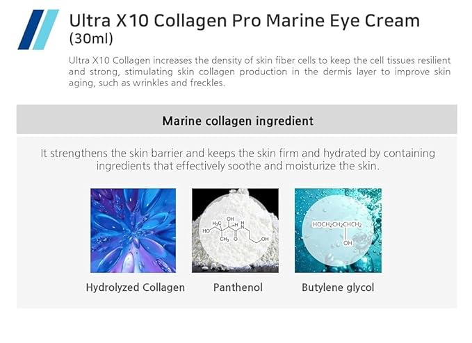 Enough Ultra X10 Collagen Pro Marine Eye Cream 1.01 fl oz (30ml) - Advanced Marine Collagen Care for Youthful Eyes