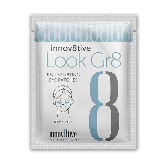 Look Gr8 Eye Patch - Rejuven8ting Eye Patches (Single) for Youthful Radiance! Under Eye Patches for Dark Circles, Puffy Eyes, and Wrinkles. With Collagen, Aloe Vera, and Vitamins D3 & E
