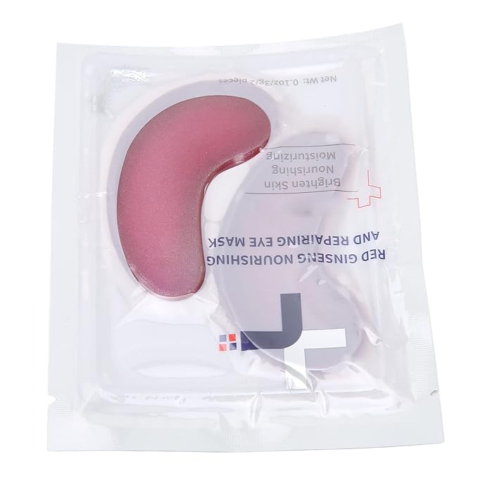 Eye Patches, 20PCS Red Ginseng Repair Eye Moisturizing Nourishing Eye Patch Firming Pad Dark Circles Crystal Collagen 3g for Wrinkles, Puffy Eyes