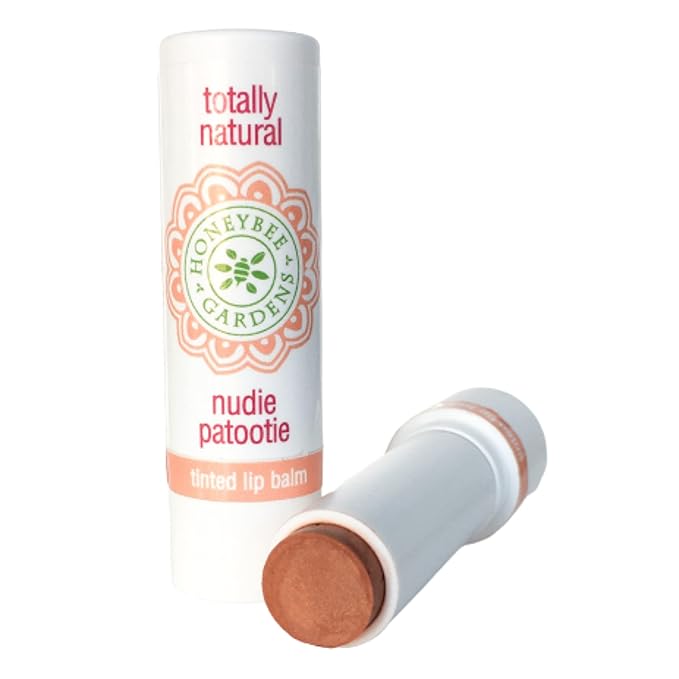 Honeybee Gardens Totally Natural Nudie Patootie Tinted Lip Balm, Nourishing Moisture With A Kiss Of Color, Vegan, Gluten-Free