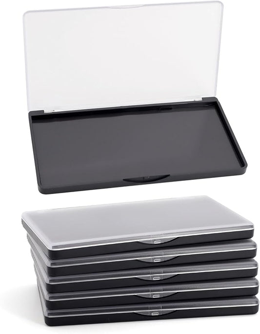 Magnetic Makeup Palette with Frosted Clear Top, 5 Pack Empty Eyeshadow Palettes depots Travel Storage Box for DIY Cosmetics Bronzer Highlights Powder (Small Palette - 5.5" x 3.1")