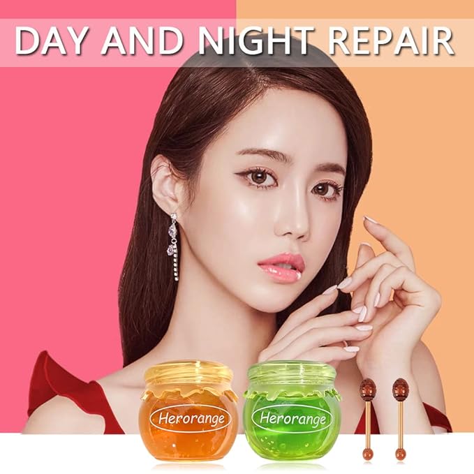 2PCS Bee Lip Balm Honey Pot,Honey Jam Lip Mask,Lip Exfoliating Bee Balm,Lip Exfoliating Bee Balm,Jelly Honey Pot Lip Mask,Hydrating & Prevention Dry and Cracked Lip Scrubs Exfoliator