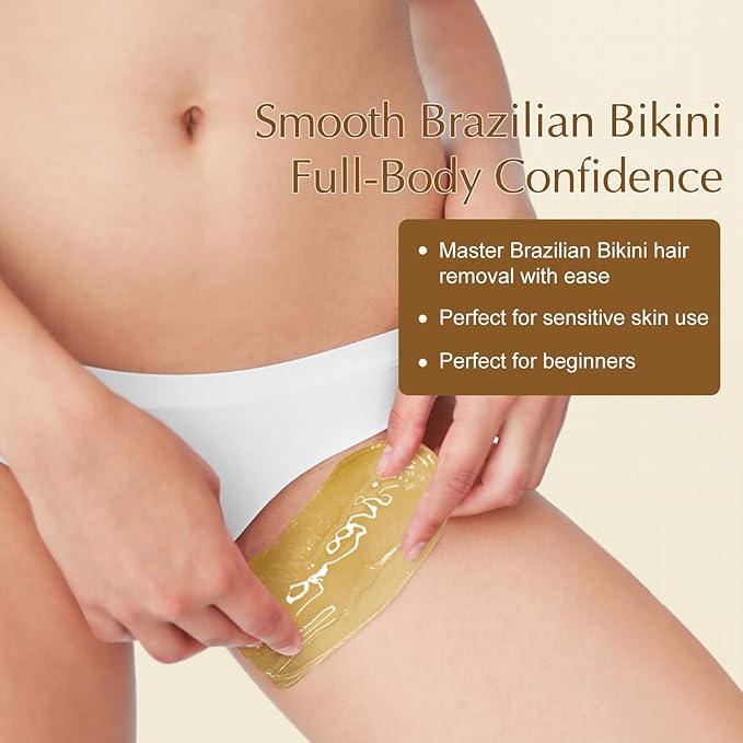 Hard Wax Beads, 1lb Honey Wax Beans for Hair Removal, Hard Wax for Sensitive Skin at Home, Wax Refill Perfect for Brazilian Bikini, Legs, Facial, Eyebrow and Full Body for Women and Men