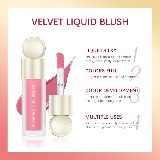 Liquid Blush,Cream Blush,Soft Smooth Natural Matte Finish,Long Lasting&Waterproo Dewy Cheek Tint,Moisturizing Lightweight Blendable Feel Blush Makeup.(01-BLISS)