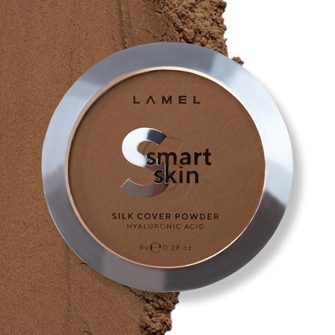 Lamel Smart Skin Silk Compact Powder - Long Lasting Pressed Finishing Powder - Oil Control Makeup, Suitable for Dry Skin, Lightweight Formula - 406 Caramel 0.28 oz