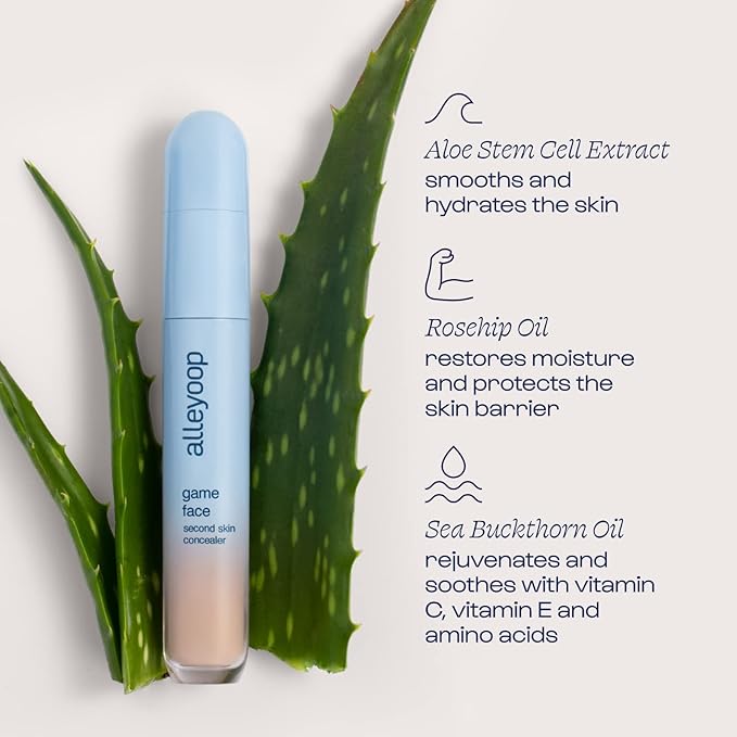Alleyoop Game Face Concealer Makeup, Lightweight to Medium Buildable Coverage Under Eye Concealer, For Blemishes, Crease-proof and Hydrating with Smooth Second Skin Finish - Energetic