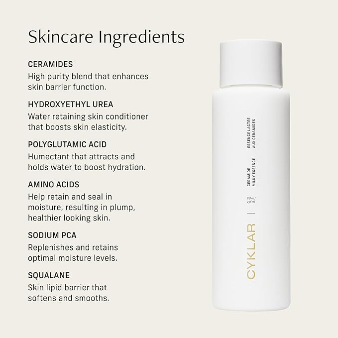 Ceramide Milky Essence – Unscented Body Lotion for Dry, Sensitive Skin – Lightweight Hydrating Ceramide Moisturizer for Skin Barrier with Polyglutamic Acid & Hydroxyethyl Urea - 8 fl oz