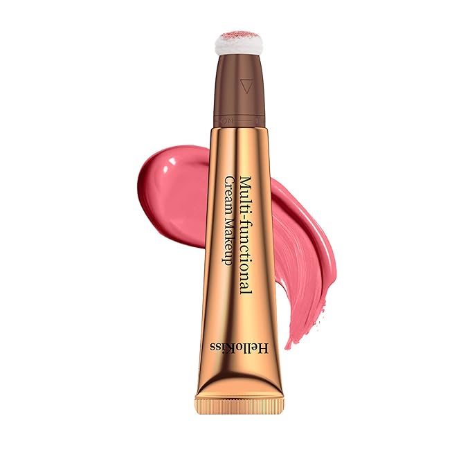 Liquid Blush Beauty Stick, Matte Face Blush with Cushion Applicator Easy to Blend Smooth Natural Silky Smooth Creamy Liquid Blush Wand Facial Blush Makeup Stick(#03 Pink)