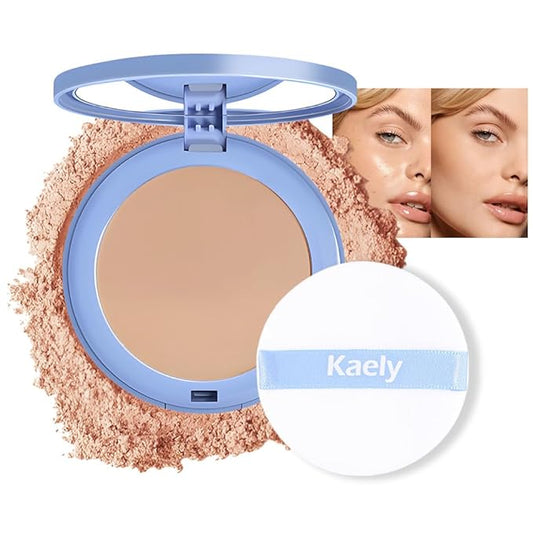 evpct Kaely Oil Control Pressed Face Powder, Get Smooth Flawless Fine Lines and Lightweight Finishing Foundation, Control Shine Long Lasting Waterproof Face Setting Powder Cosmetic, 08 Golden Beige