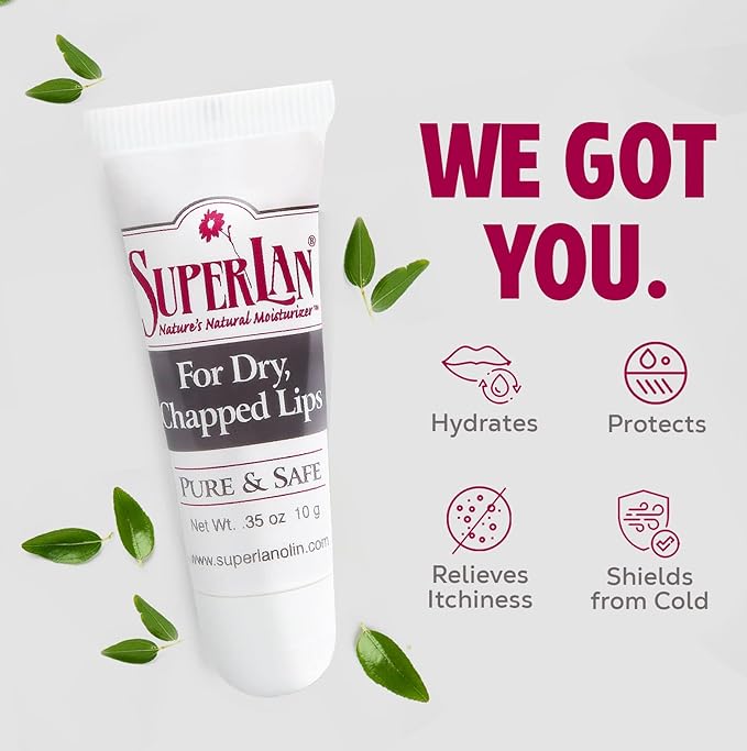 Lanolin Lip Balm 2 pack - Organic Lip Repair for Hot/Dry Weather - Natural nipple cream - Moisturizer for cracked lips - Hydrating lip care - Ultra pure jojoba oil - Chapstick For Men & Women 0.70 Oz