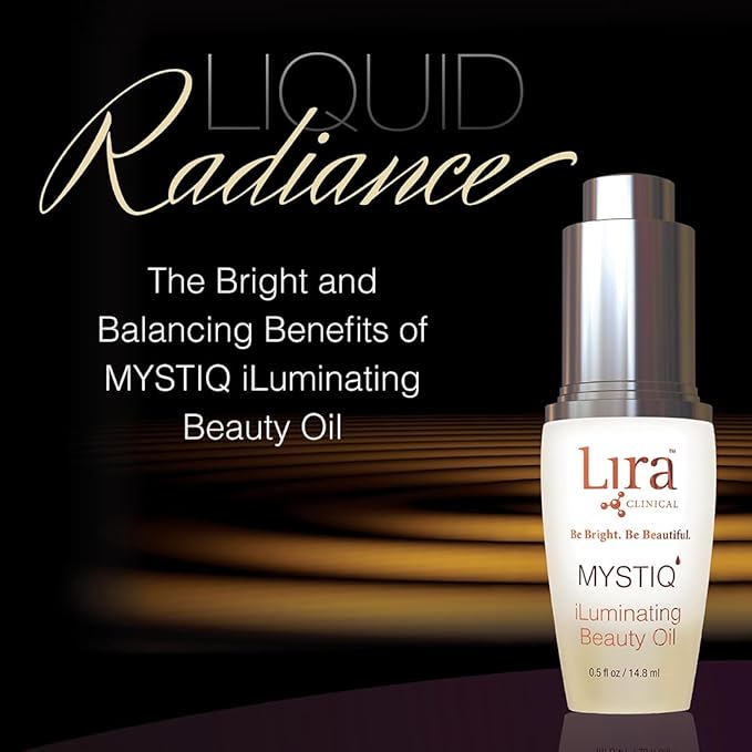 Lira Clinical MYSTIQ iLuminating Beauty Oil - Vitamin C Face Oil with Plant Stem Cell Extract - Hydrates Skin with Argan, Baobab with Antioxidants - Facial Drops for Daily Skincare Routine - 0.5 Oz
