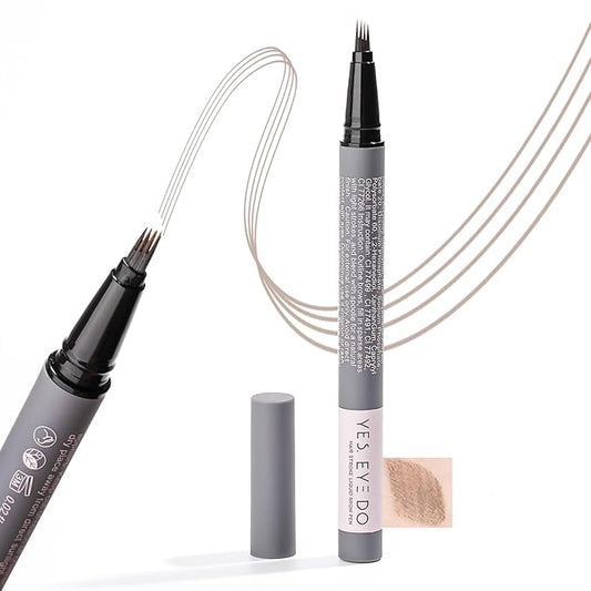 Light Gray Eyebrow Pencil for Older Women, Grey Eyebrow Pencil for Women with 4-Prong Precision Tip, Microblading Eyebrow Pen Create Natural, Hair-Like Strokes YES.EYE DO (Grey Mist-Light Gray)