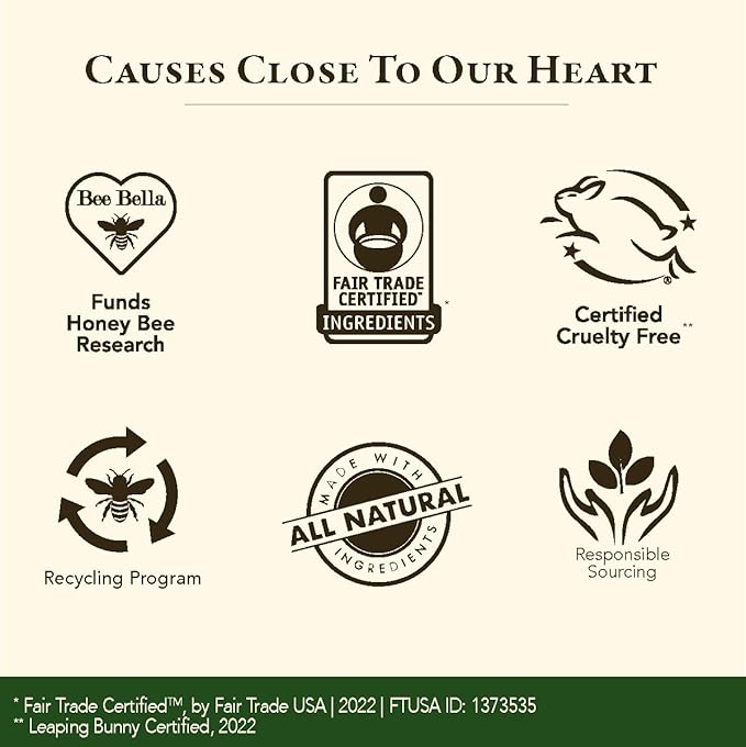 Bee Bella Lip Balm, Cherry, 3 Pack - Hydrating, Moisturizing Lip Care, 100% Natural, Original Organic Beeswax with Vitamin E, Handmade in USA