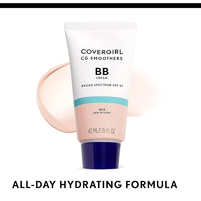 COVERGIRL Smoothers Lightweight BB Cream, 1 Tube (1.35 Ounce), Light to Medium 810 Skin Tones, Hydrating BB Cream with SPF 21 Sun Protection (Packaging May Vary)