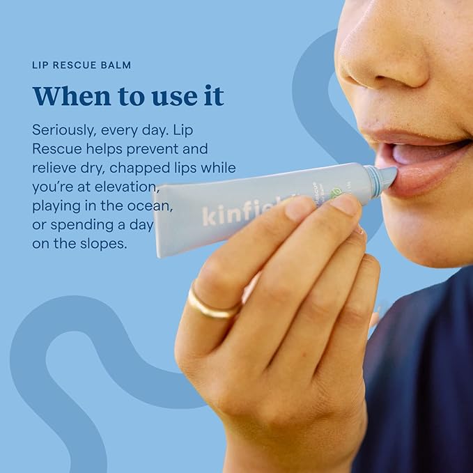 Kinfield Lip Rescue - Minty Tube Lip Balm - Moisturizing Lip Treatment for Dry, Chapped Lips - Untinted - Beeswax and Cruelty-Free Skincare - 0.5 oz / 15 g