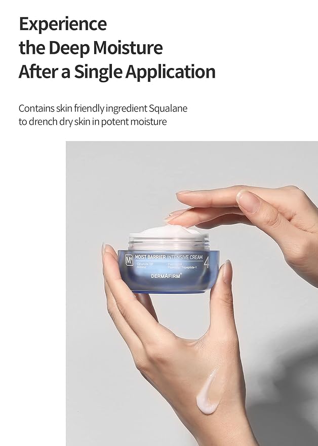 Dermafirm Moist Barrier Intensive Moisturizer Face Cream M4 | Korean Face Moisturizer Face Lotion for Hydration & Nourishment w/Ceramide, Peptide & Collagen | No Animal Trials No Paraben 1.69 fl oz