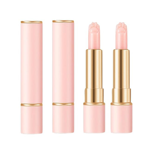 2PCS Thermochromic Lip Balm,Cat Paw Shaped Color Changing Lip Balm, Mini Cute Moisturizing Lip Balm, Long Lasting Lip Balm for Dry Lips Temperature Change Fruit Jelly Lipstick for Female Student