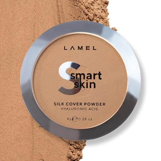 Lamel Smart Skin Silk Compact Powder - Long Lasting Pressed Finishing Powder - Oil Control Makeup, Suitable for Dry Skin, Lightweight Formula - 405 Tan Beige 0.28 oz