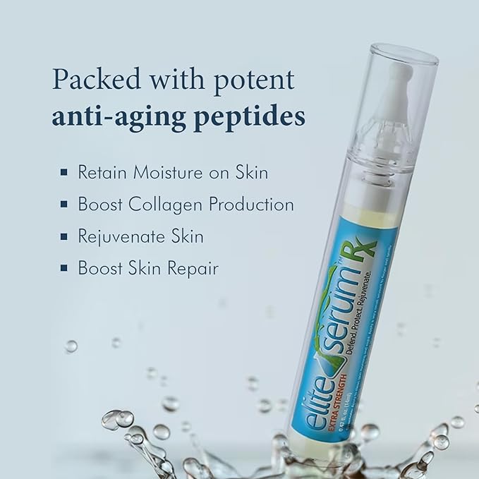 Elite Serum Rx - Anti Aging Under Eye Serum for Dark Circles and Puffiness with 8 Patented Peptides - Extra Strength Lifting and Firming Treatment for Wrinkle Repair and Eye Bag Removal