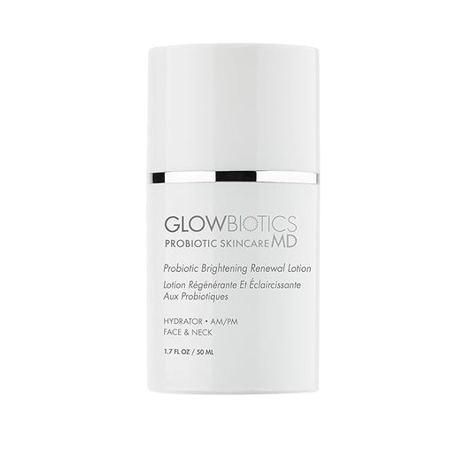 Glowbiotics Probiotic Brightening Renewal Lotion, Lightweight, Hydrating Daily Face Moisturizer, Anti-Aging with Hyaluronic Acid & Green Tea, 1.7 Fl Ounce