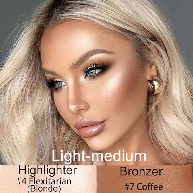 evpct 2Pcs Face Cream Contour Bronzer Sticks Makeup Highlighter Highlight Brown Creme Cheek Contour Sticks contorno en crema Bronzing Foundation Stick Kit Shadow Shading Face Contour Highly Piamented