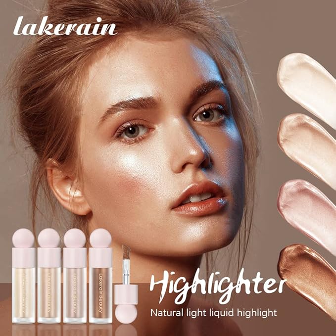 Liquid Highlighter - Luminous Finish Light Liquid Luminizer Makeup Enhanced with Pearl Particles & Botanical Blend, Weightless Dewy Glow for Radiant Skin, Vegan, Cruelty-Free (#02 Starlight)