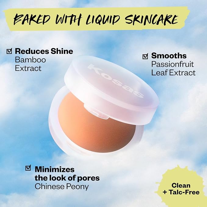 Kosas Cloud Set Face Setting Powder | Smoothing Shine Control, Soft, Sheer Setting Translucent Makeup Finish, Portable & Long-Lasting (Sheer Tan Deep)