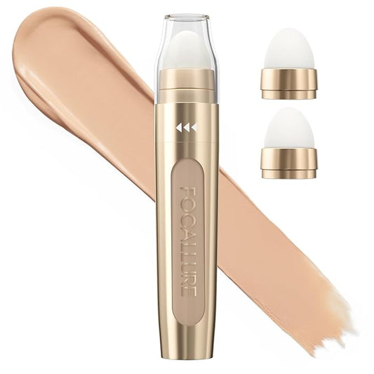 FOCALLURE FIX CORRECTOR Concealer Stick, Full Coverage Concealer Makeup, Color Corrector for Dark Circles, Including Replaceable Applicator, YL04 CAFE