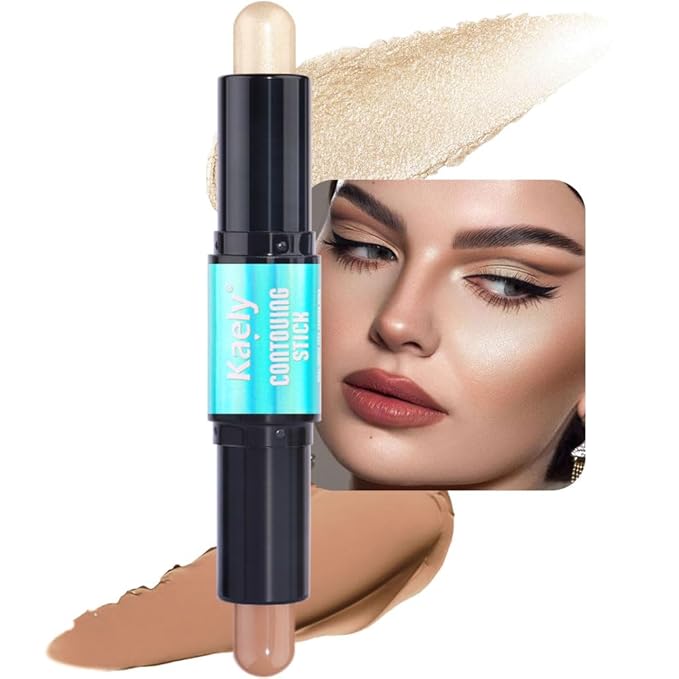 evpct 2in1 Face Shaping & Contouring Stick Cream Contour Concealer Bronzer Stick Makeup Kit for Beginner Face Highlighter Makeup Stick contorno maquillaje de maquillaje profesional,NEW Universal Light