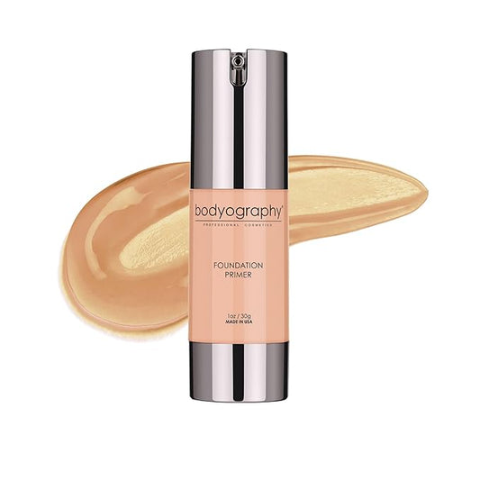 BODYOGRAPHY - Foundation Primer (Neutral): Flawless Anti-Aging Salon Makeup Primer w/Vitamin E, A, Jojoba, Grapeseed Oil | Control Shine | Gluten-Free, Cruelty-Free, 1 oz.
