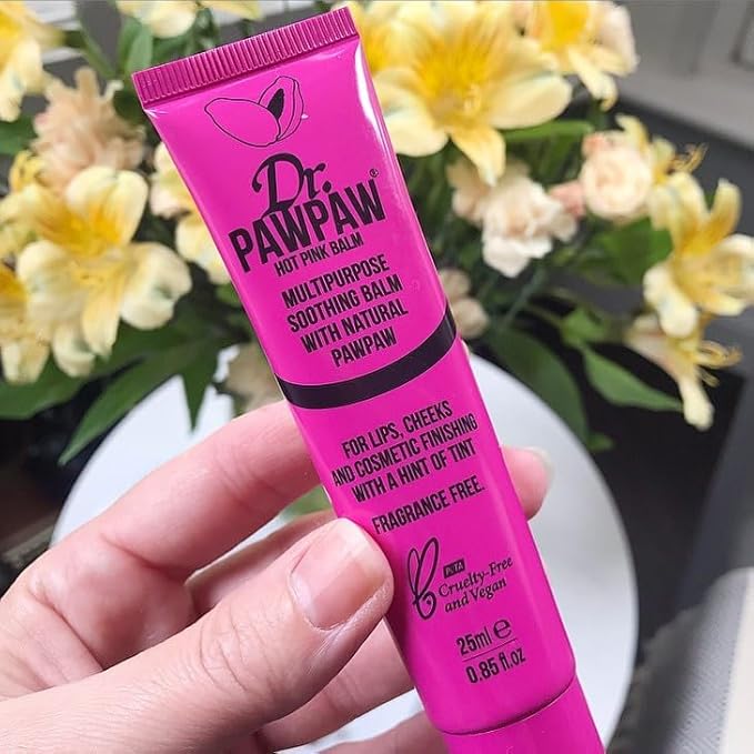 Hot Pink, Multi-Purpose Natural No Fragrance Balm for Hydrating Lips, Skin, Hair, Cuticles, Nails & Beauty Finishing (25 ml)