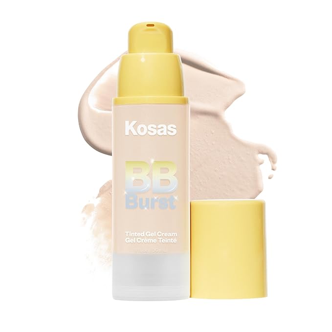 Kosas BB Burst Tinted Face Gel Cream - Supports Healthy Collagen, Smoothes Skin, Hydrates & Moisturizes - Lightweight Buildable Coverage - Very Light Neutral 10, Natural Finish (1 Oz/30 ML)