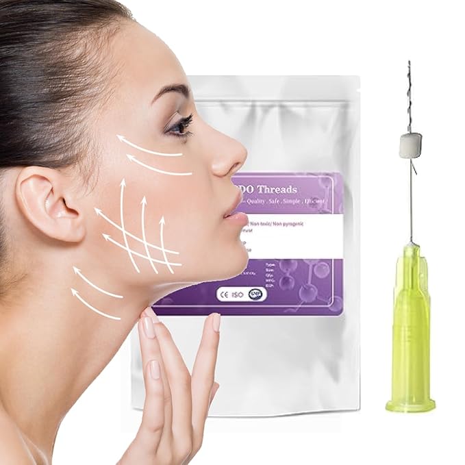 Elves Pdo Threads for Eyes Lift Mono Screw Type 30g25mm Pdo Lifting Thread for Fox Eye 40pcs Pdo Threads for Face Lift with Blunt Tips Smooting Eye Wrinkles Improves Skin's Firmness and Elasticity