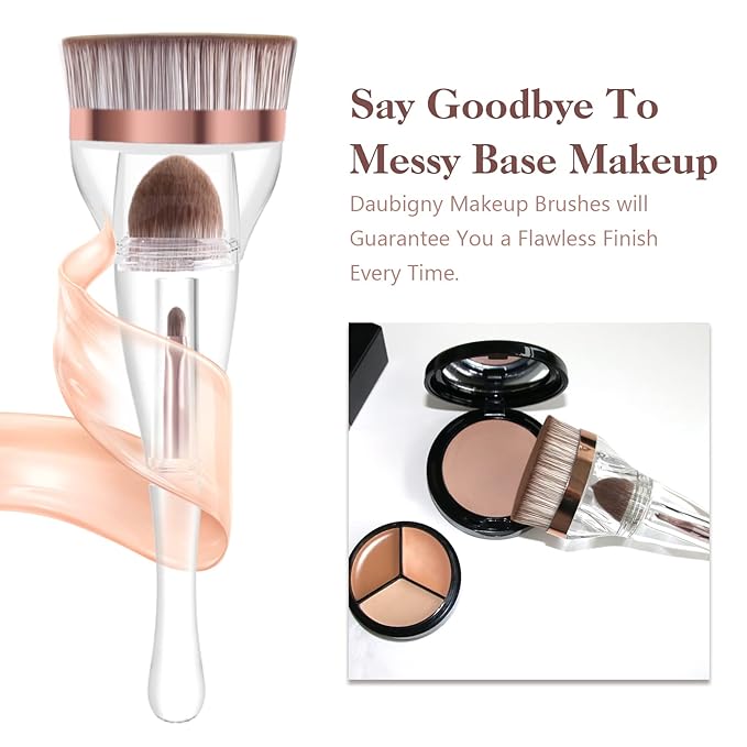 Makeup Brushes, Daubigny Perfect 3IN1 Makeup Brush for Face Blush Liquid Powder Foundation Brush for Blending Liquid, Cream or Flawless Powder Cosmetics with Great Gift Case