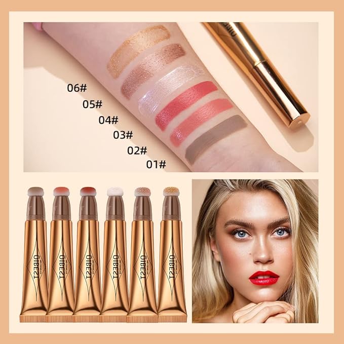 Highlighter Beauty Wand, Shimmer Liquid Highlighter Stick with Cushion Applicator, Lightweight Super Silky Cream Body Face Glowing Highlight Makeup