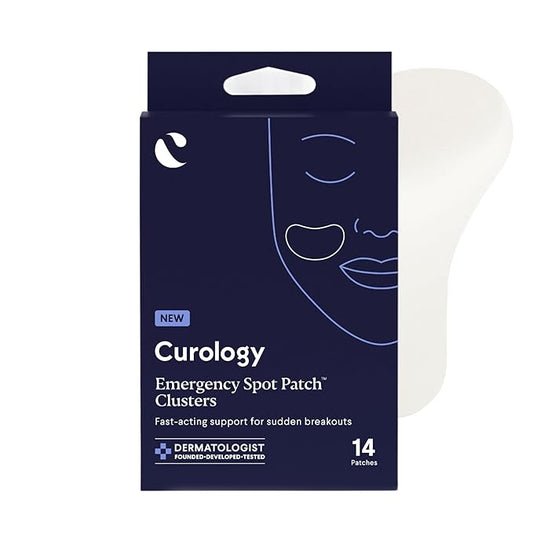 Curology Emergency Spot Patch Clusters for Breakouts, Fast Acting Large Hydrocolloid Pimple Patches for Face, Oil Absorbing, 14 Count