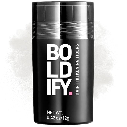 BOLDIFY Hair Fibers (12g) - Fill In Thinning and Fine Hair for an Instantly Fuller, Thicker Look - 14 Shades for Women & Men - White