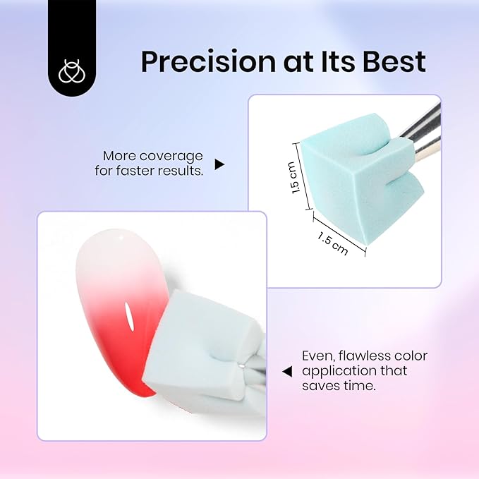 Beetles Gel Polish Soft Nail Sponges for Ombre, 88Pcs Large Size Nail Art Sponges With Grabbing Pen, Ombre Nail Brush to Creat Color Gradient Effect, Manicure Nail Art Tools for Nail Art Design