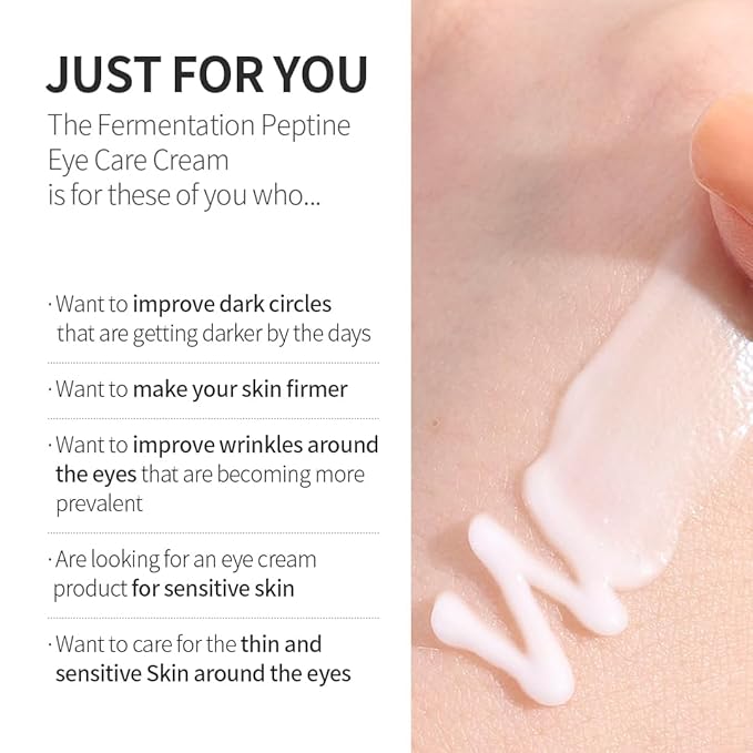 Fermentation Peptine Eye Care Cream (Tube 20ml), Improve Dark Circles, Anti-Aging, Contains 8Types of Peptide, Wrinkles, Daily Wrinkle Eye Cream